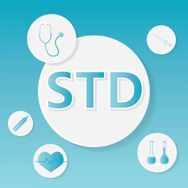 Std Malattie Sessualmente Trasmissibili Concetto Medico Vettoriale Illustrazione — Vettoriale Stock