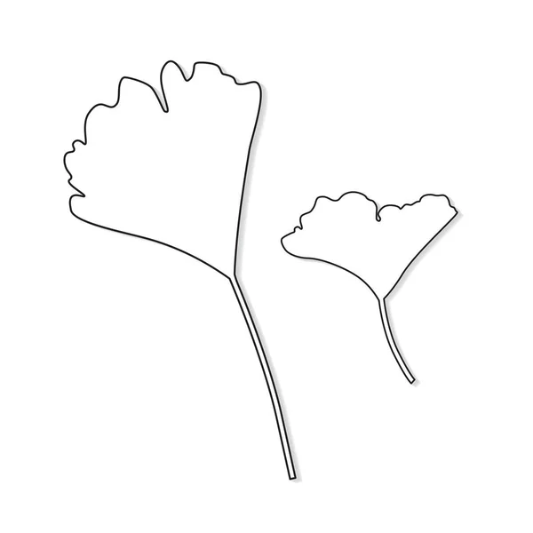 Ginkgo Листя Значок Векторна Ілюстрація — стоковий вектор