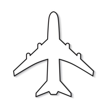 uçak simge vektör çizim
