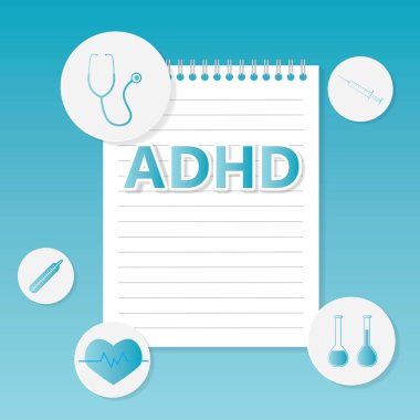 DEHB (dikkat eksikliği hiperaktivite bozukluğu) tıbbi kavramı-vektör çizim