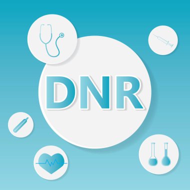DNR (Diriltmeyin) tıbbi kavram-vektör illüstrasyonu