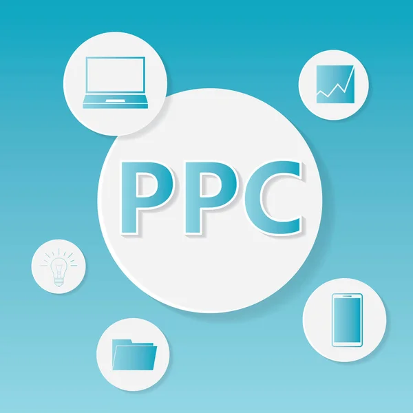 Ppc Pay Click Concepto Negocio Vector Ilustración — Archivo Imágenes Vectoriales