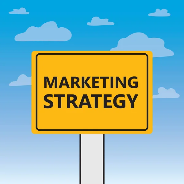 Marketing-Strategie auf einer Plakatwand - Vektor-Illustration geschrieben — Stockvektor