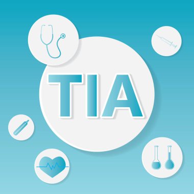 Tia (Geçici iskemik atak) tıbbi kavramı-vektör çizim