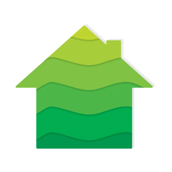 Eco barátságos ház ikon-vektoros illusztráció — Stock Vector