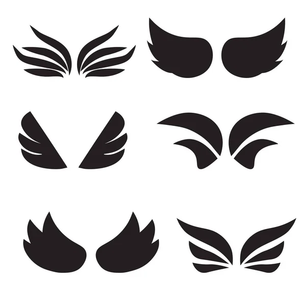 Conjunto de alas abstractas icono- vector ilustración — Vector de stock
