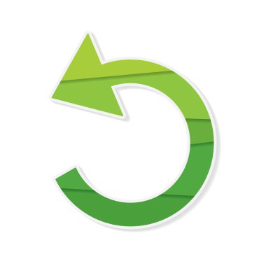 Yeşil geri dönüşüm işareti-vektör çizim