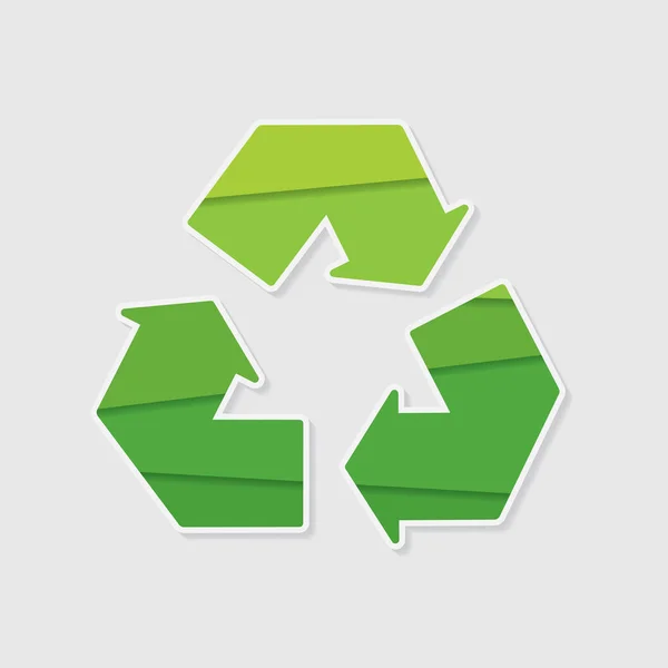 Ilustração verde do vetor da sinalização da reciclagem — Vetor de Stock