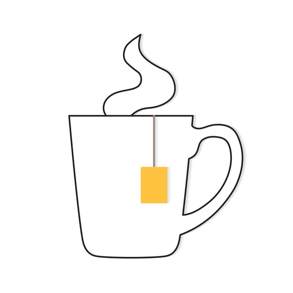 Иконка чашки горячего чая - векторная иллюстрация — стоковый вектор