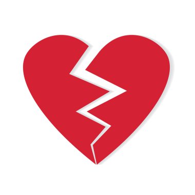 Kırmızı kırık kalp simgesi-vektör çizim