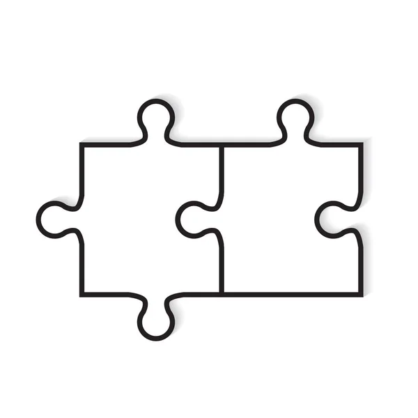 Duas peças de puzzle icon- ilustração vetorial — Vetor de Stock