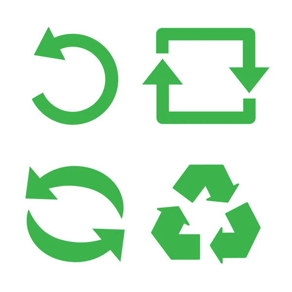 Grüne Recycling-Symbole - Vektor-Illustration — Stockvektor