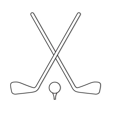 Tee-vektör çizim üzerinde Golf Kulübü ve golf topu geçti