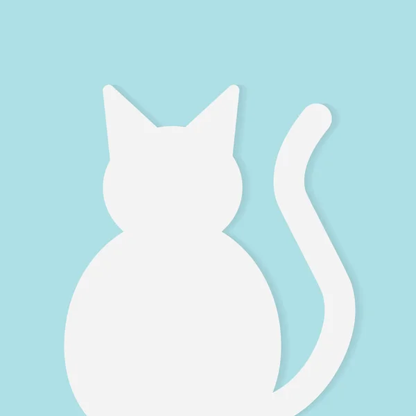 Silueta gato feliz vector ilustración — Vector de stock