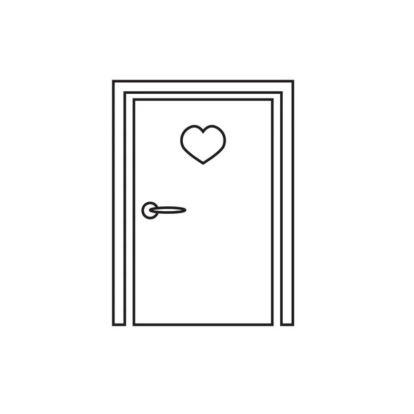 Πόρτα με εικονίδιο καρδιάς-απεικόνιση διάνυσμα — Διανυσματικό Αρχείο
