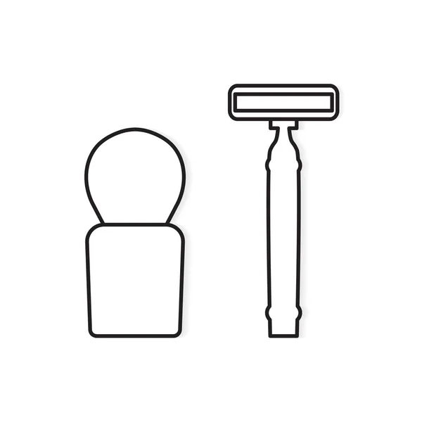 Maquinilla de afeitar desechable y cepillo icon- vector de ilustración — Vector de stock