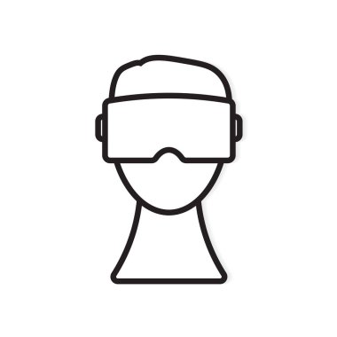 Sanal Gerçeklik kulaklık simgesi- vektör çizimi