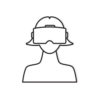 Sanal Gerçeklik kulaklık simgesi- vektör çizimi