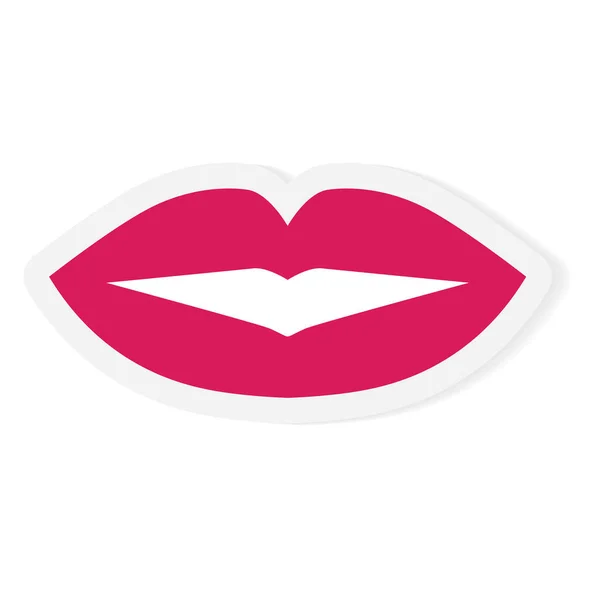 Roze lippen pictogram-vector illustratie — Stockvector