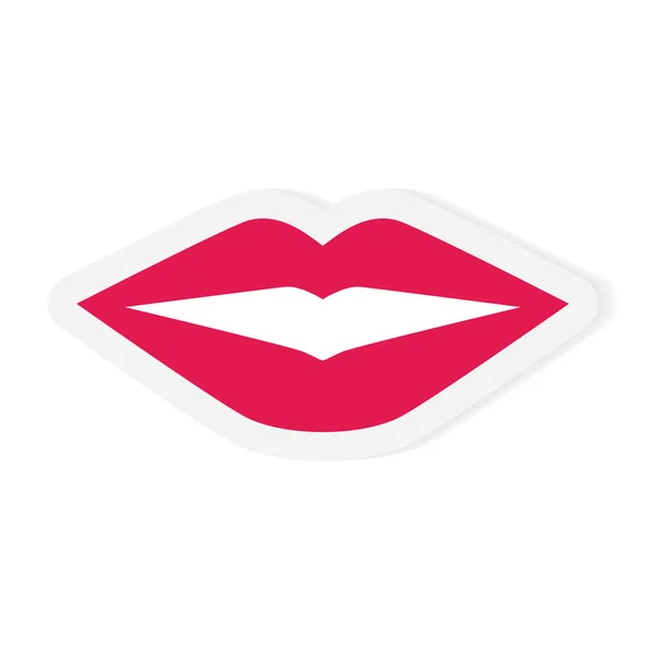 Merah muda bibir icon- vektor ilustrasi - Stok Vektor