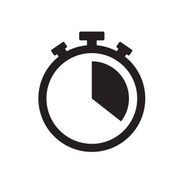 siyah kronometre simgesi- vektör illüstrasyon