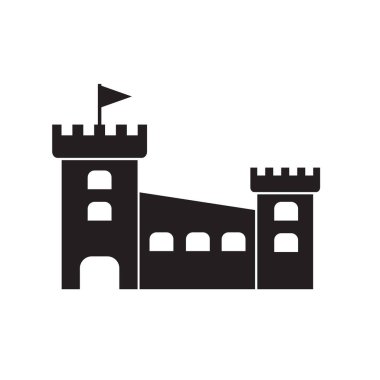 ortaçağ kale simgesi- vektör illüstrasyon