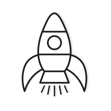 roket veya uzay gemisi simgesi- vektör illüstrasyon
