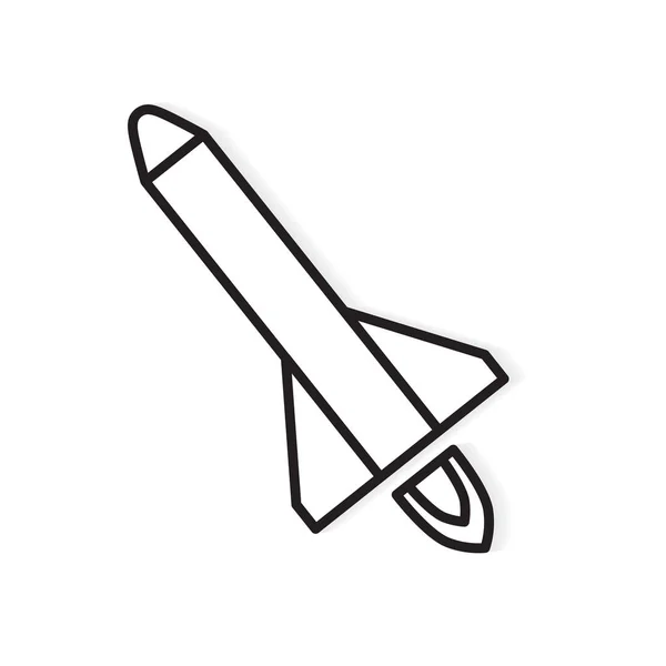 Raketen- oder Raumschiff-Icon-Vektor-Illustration — Stockvektor