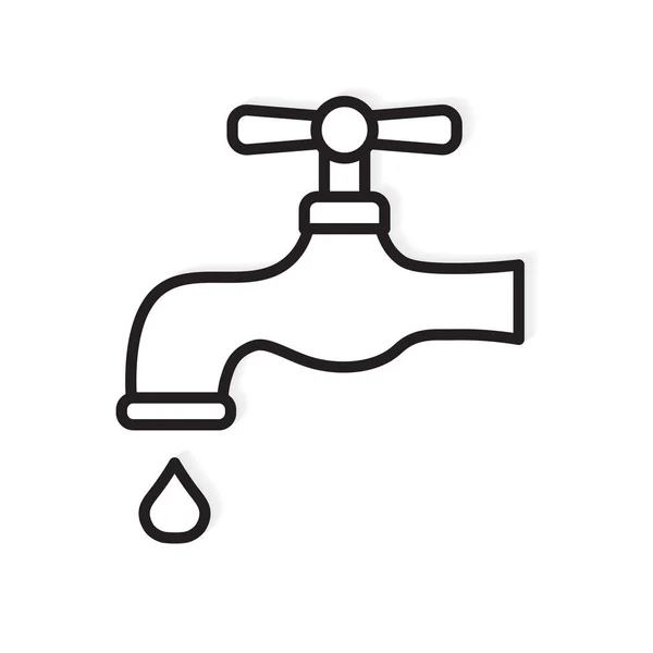 Acqua rubinetto icon- vettoriale illustrazione — Vettoriale Stock