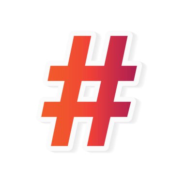 renkli hashtag simgesi- vektör illüstrasyon