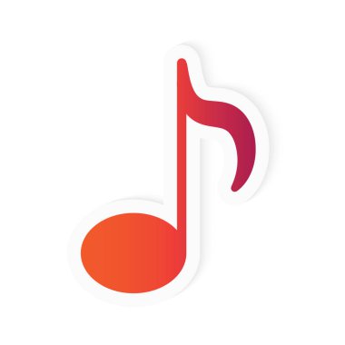 renkli müzik notu simgesi- vektör illüstrasyon