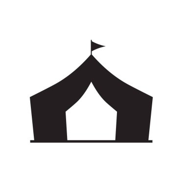 çadır kamp simgesi- vektör illüstrasyon