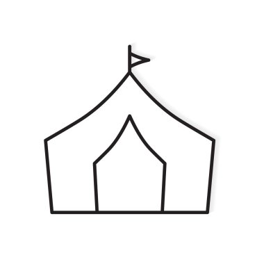 çadır kamp simgesi- vektör illüstrasyon