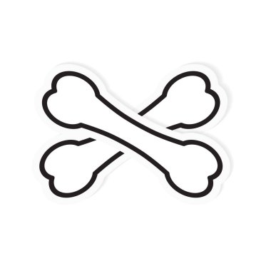 çapraz köpek kemiği simgesi- vektör illüstrasyon