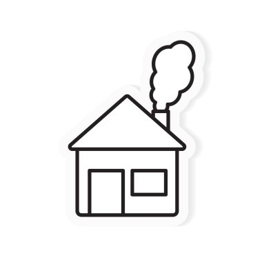 ev yayan hava kirliliği, duman simgesi- vektör illüstrasyon