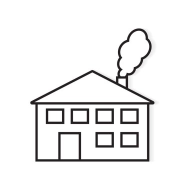 ev yayan hava kirliliği, duman simgesi- vektör illüstrasyon