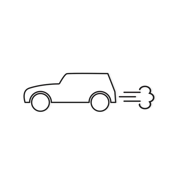 Auto emittiert Rauch Icon-Vektor Illustration — Stockvektor