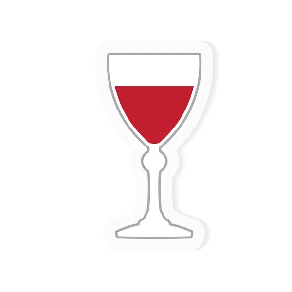 Icono de cristal de vino tinto-vector ilustración — Vector de stock