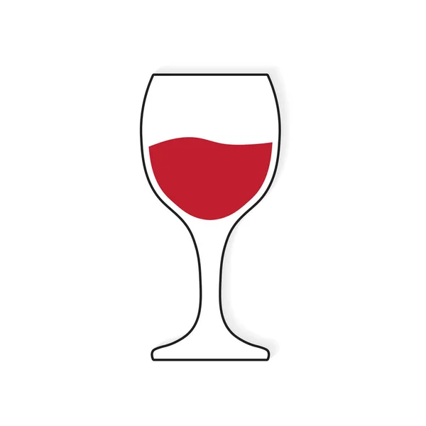 Червоне вино скляна ікона Векторна ілюстрація — стоковий вектор