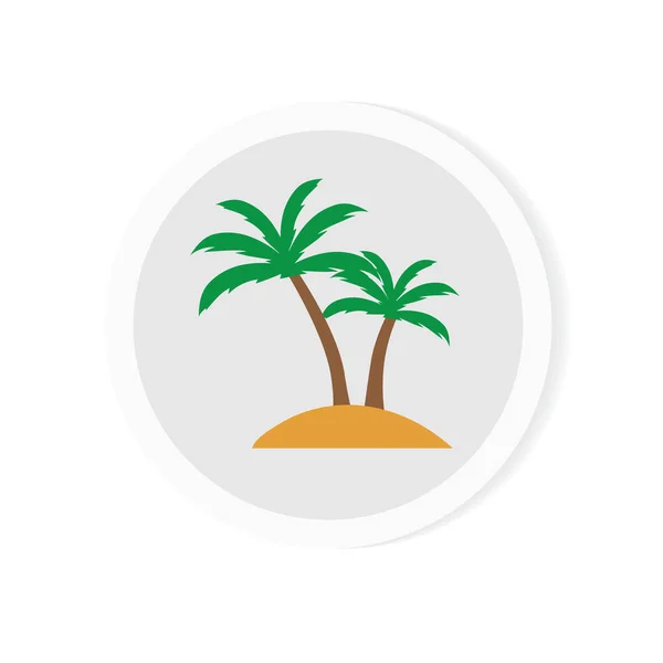 Sticker with palm tree icon- vector illustration — Stock Vector