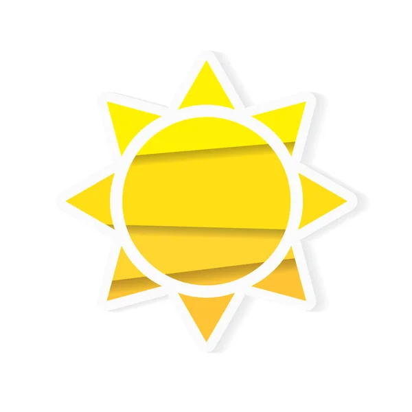 Amarelo sol icon- vetor ilustração —  Vetores de Stock