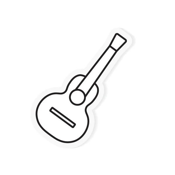 Εικονίδιο ακουστικής κιθάρας-απεικόνιση διάνυσμα — Διανυσματικό Αρχείο