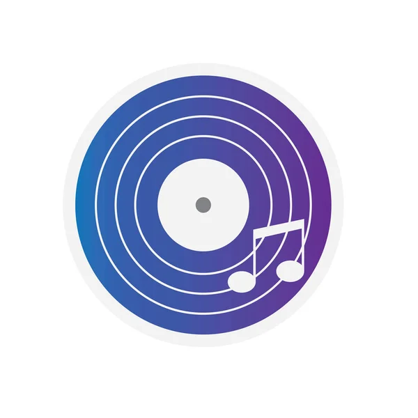 Vinyl muziek record pictogram-vector illustratie — Stockvector