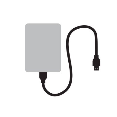 harici sabit disk simgesi- vektör çizimi