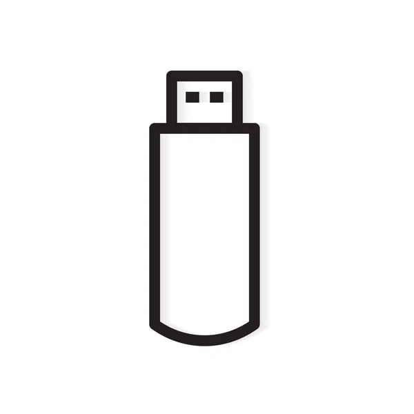 Иконка флэш-памяти USB флэш-накопителя - векторная иллюстрация — стоковый вектор
