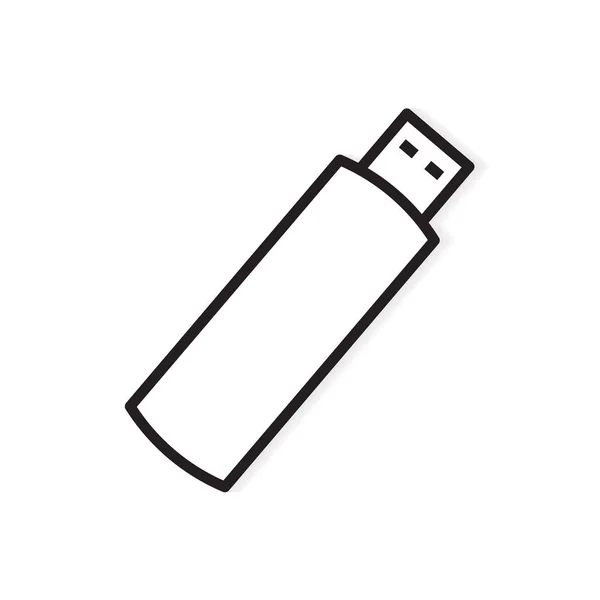 Иконка флэш-памяти USB флэш-накопителя - векторная иллюстрация — стоковый вектор