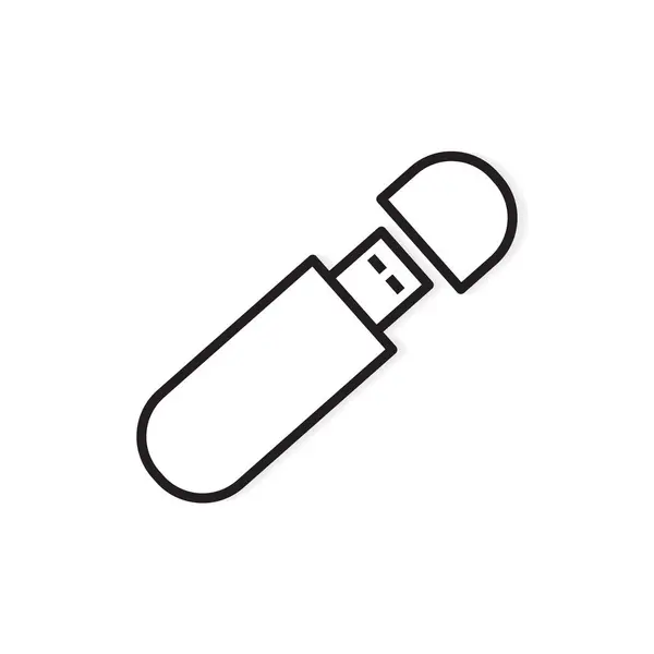 USBペンドライブフラッシュメモリアイコン- ベクトルイラスト — ストックベクタ