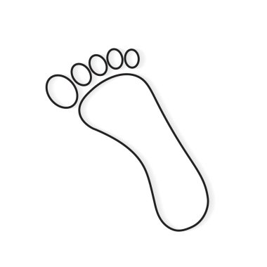 çıplak ayak baskı simgesi- vektör illüstrasyon