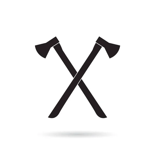 Crossed black axe icon- vector illustration — Stock Vector