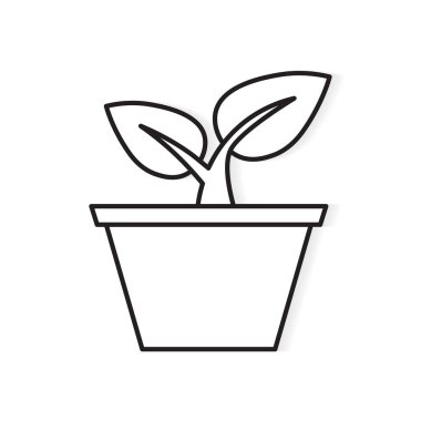 bir pot simgesi çiçek- vektör illüstrasyon